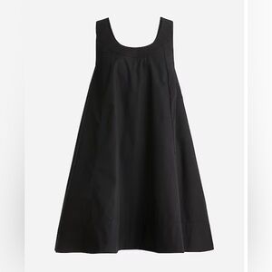 NWT J.CREW Size L Women’s Black Scoopneck shift dress in cotton poplin -
